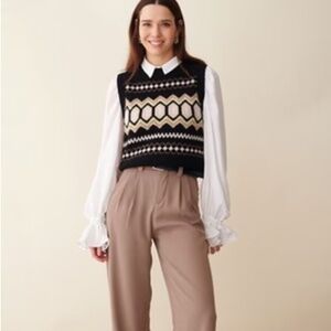 & Isla Eliana Fairisle Cashmere Vest/Top